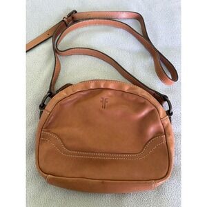 Frye Crossbody Bag Womens Small Melissa Cognac Leather Adjustable Strap Vintage